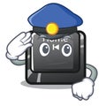 Police home button located on character keyboard Royalty Free Stock Photo