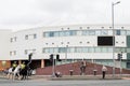 Police on horseback outside Bloomfield Road stadium