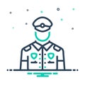 Mix icon for Police, officer and soldier Royalty Free Stock Photo