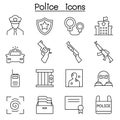 Police icon set in thin line style Royalty Free Stock Photo