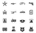 Police icon set Royalty Free Stock Photo