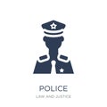 Police icon. Trendy flat vector Police icon on white background