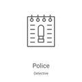 police icon vector from detective collection. Thin line police outline icon vector illustration. Linear symbol for use on web and