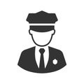 Police Icon vector. Policeman Officer avatar illustration. Soldier icon. Element of war and peace. Royalty Free Stock Photo