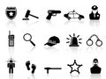 Police icons set Royalty Free Stock Photo