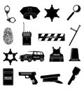 Police icons set Royalty Free Stock Photo