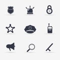 Police Icons set. illustration. Royalty Free Stock Photo