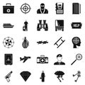 Police icons set, simple style Royalty Free Stock Photo