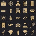 Police icons set, simple style Royalty Free Stock Photo