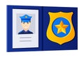 Police ID - modern flat design style single isolated image Royalty Free Stock Photo