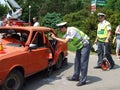 The police investigates causes of accident