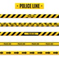 Police Isolated insulation line. Realistic warning tapes. Signs of danger. Vector illustration isolated on a cellular