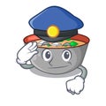 Police japanese miso soup in cartoon bowl
