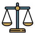 Police justice balance icon outline vector. Security law