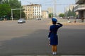 Police lady, Pyongyang, North-Korea