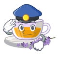 Police lavender tea in the mascot shape