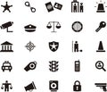 Police and Law Enforcement Glyph Icons Royalty Free Stock Photo