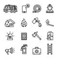 Police and law enforcement icons set. Thin line style stock vector. Royalty Free Stock Photo