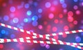 Police lights flash red and blue glowing flares on night bokeh background. Royalty Free Stock Photo