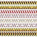 Police line and do not cross, Caution lines Warning tapes. Danger signs isolated on a transparent background. Royalty Free Stock Photo