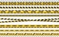 Police line do not cross isolated on transparent backdrop. Police tape set. Restriction zone or crime place. Black and Royalty Free Stock Photo