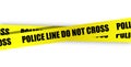 Police line do not cross. Yellow tape Royalty Free Stock Photo