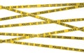 Police line do not cross yellow tape barrier. Danger zone access restricted. Graphic illustration