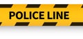 Police line yellow tape. Crime scene barrier Royalty Free Stock Photo