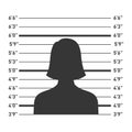 Police Lineup with Woman Silhouette. Vector