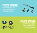Police logos and banners. Elements of the police equipment icons