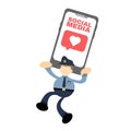 Police and love icon media social flat design