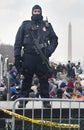 Police M4 Rifle and Crowd at Obama Inauguration