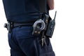 Police man with gun belt.Cutout Royalty Free Stock Photo