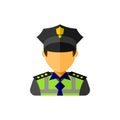 Police man officer avatar icon.