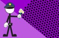 Police man pictogram cartoon background flowers