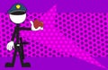 Police man pictogram cartoon background heart love