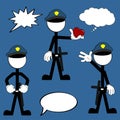Police man pictogram cartoon set4