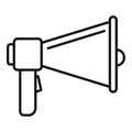 Police megaphone icon, outline style Royalty Free Stock Photo