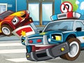 Police motor at duty - illustration for the children
