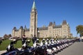 Police motorbikes aligned Royalty Free Stock Photo