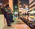 Police and motorbikes in a row Royalty Free Stock Photo