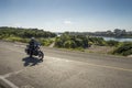 Police motorcycle driving Havana Royalty Free Stock Photo