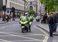 Police motorcycle escort in London, UK Royalty Free Stock Photo