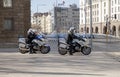 Police motorcycle escort, Sofia Bulgaria Royalty Free Stock Photo