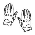 Police Motorcycle Gloves Icon. Doodle Hand Drawn or Outline Icon Style