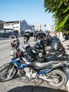 Police motorcycle in row Royalty Free Stock Photo