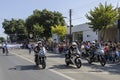 Police motorcyclists at the beginning of parade