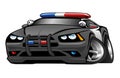 Police Muscle Car Cartoon Illustration