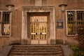 Police office entrance at the abandoned Tempelhof airport in Berlin Germany