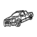 Police Office SUV Car Icon. Doodle Hand Drawn or Outline Icon Style Royalty Free Stock Photo